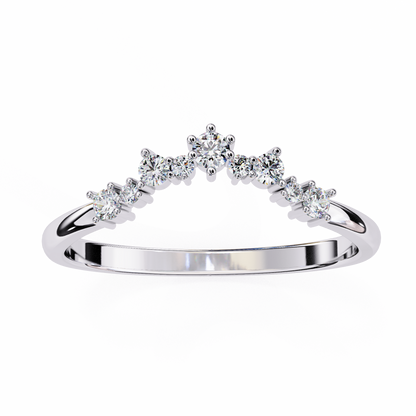 14K White Gold Round Cut Lab Grown Diamond Band
