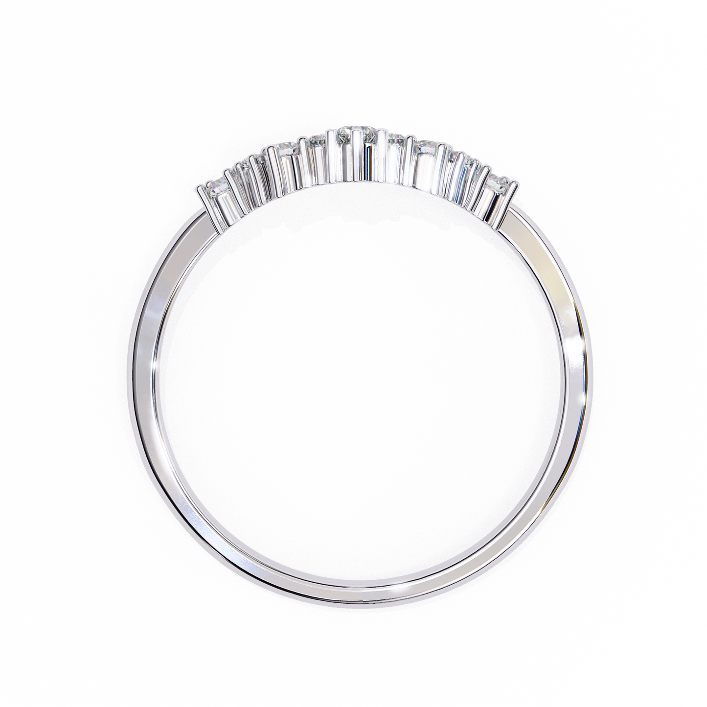 14K White Gold Round Cut Lab Grown Diamond Band