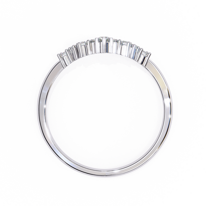 14K White Gold Round Cut Lab Grown Diamond Band