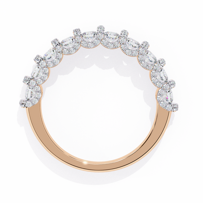 14K White Gold Round Lab Grown Diamond Band