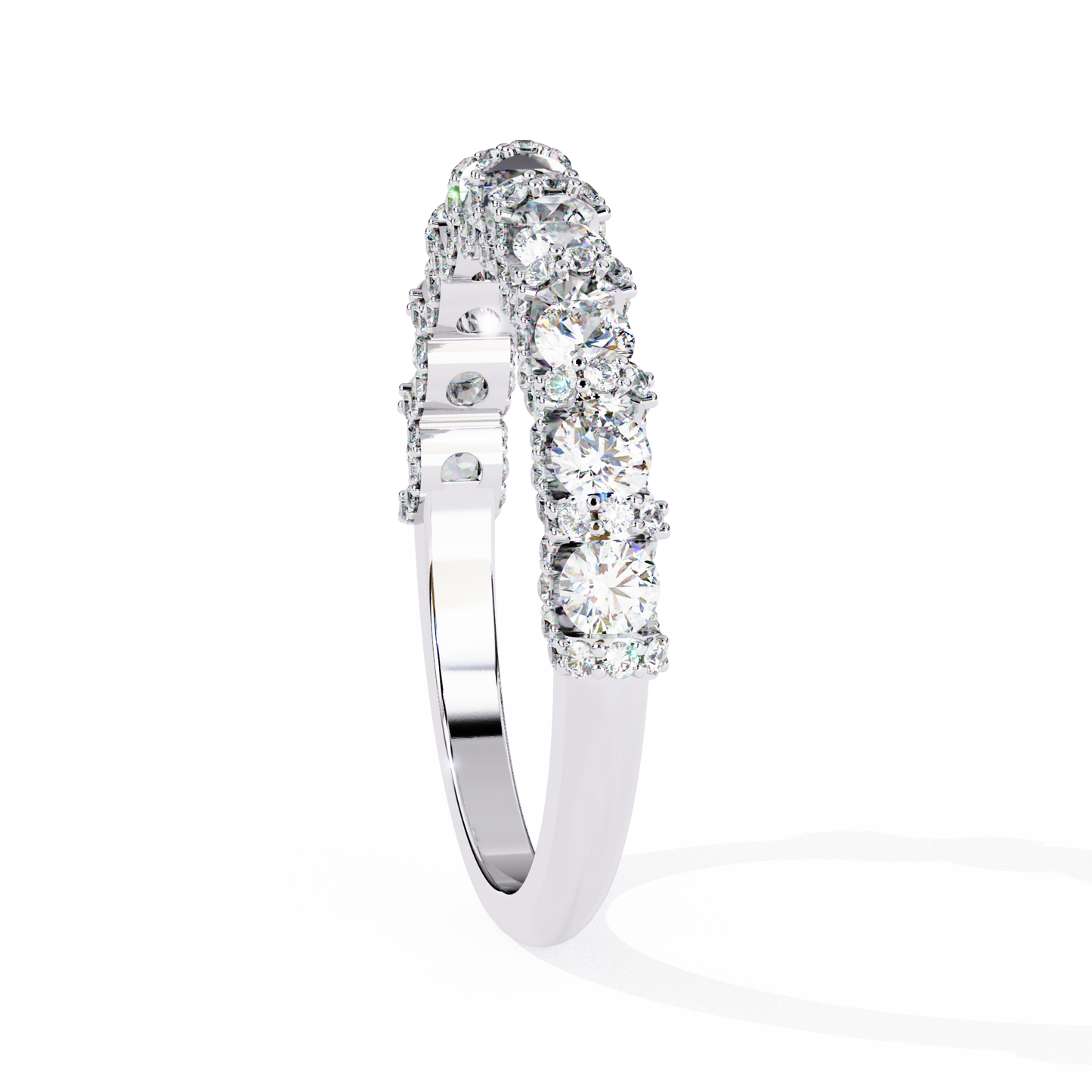 14K White Gold Round Lab Grown Diamond Band