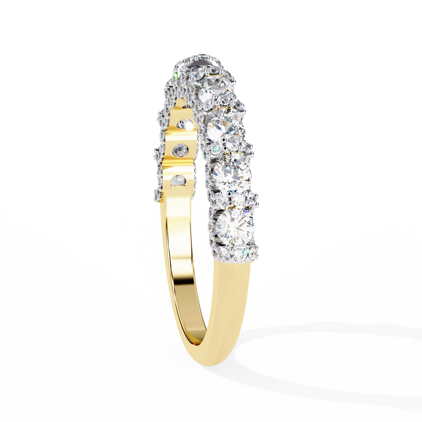 14K White Gold Round Lab Grown Diamond Band