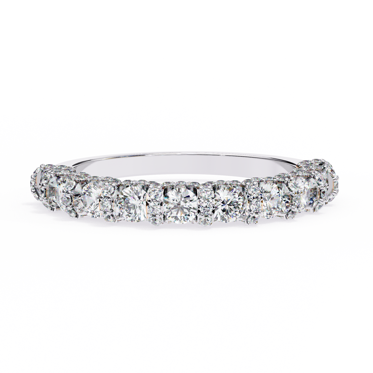 14K White Gold Round Lab Grown Diamond Band