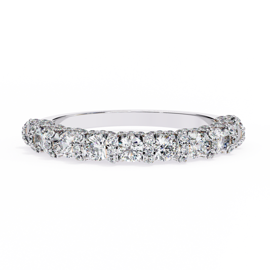 14K White Gold Round Lab Grown Diamond Band