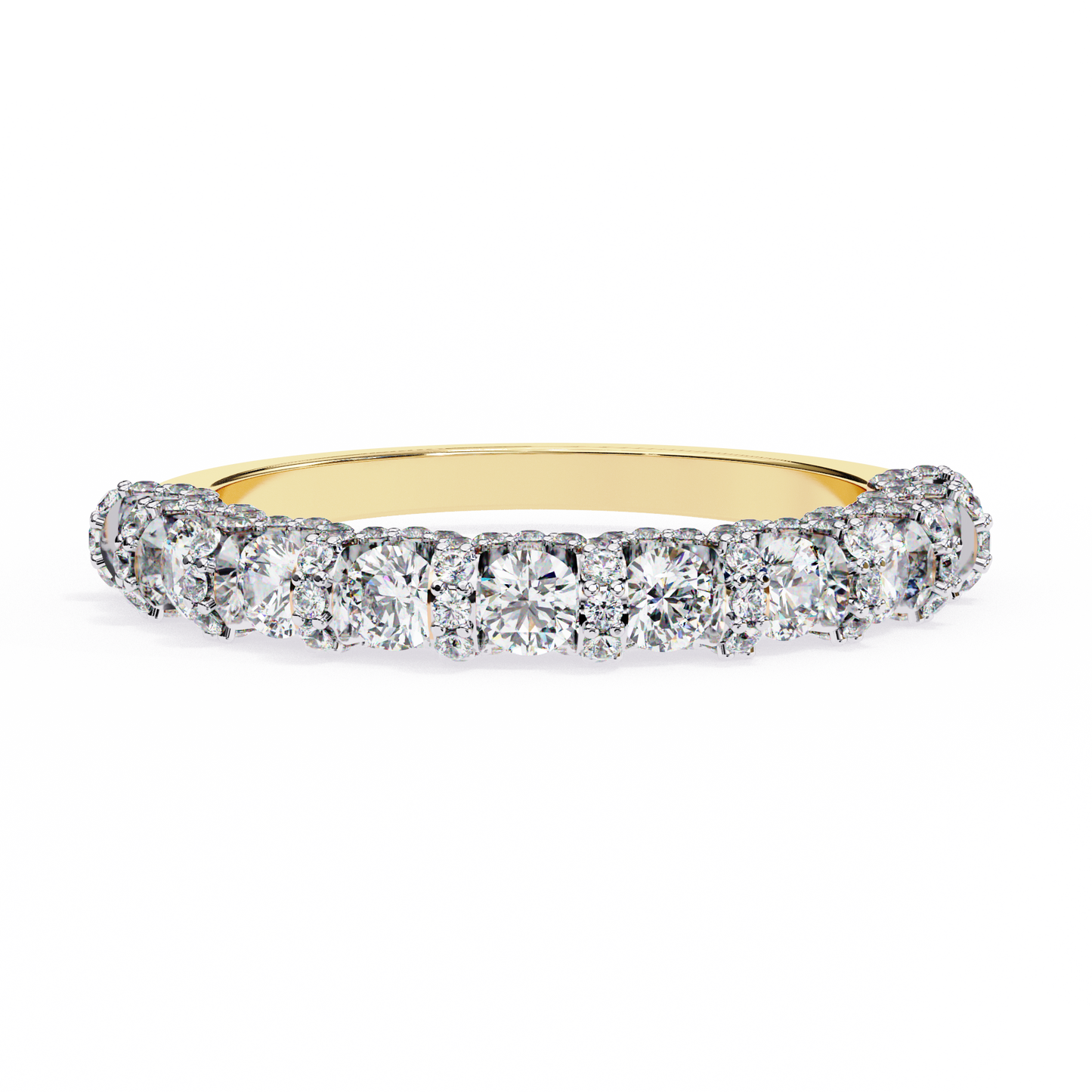 14K White Gold Round Lab Grown Diamond Band