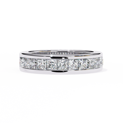 14K White Gold 3.54 Princess Cut Lab Grown Diamond Band