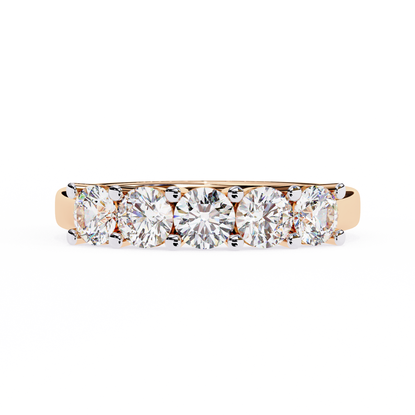 14K White Gold Round Lab Grown Diamond Band