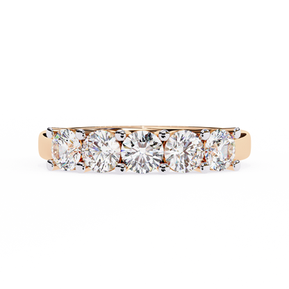14K White Gold Round Lab Grown Diamond Band