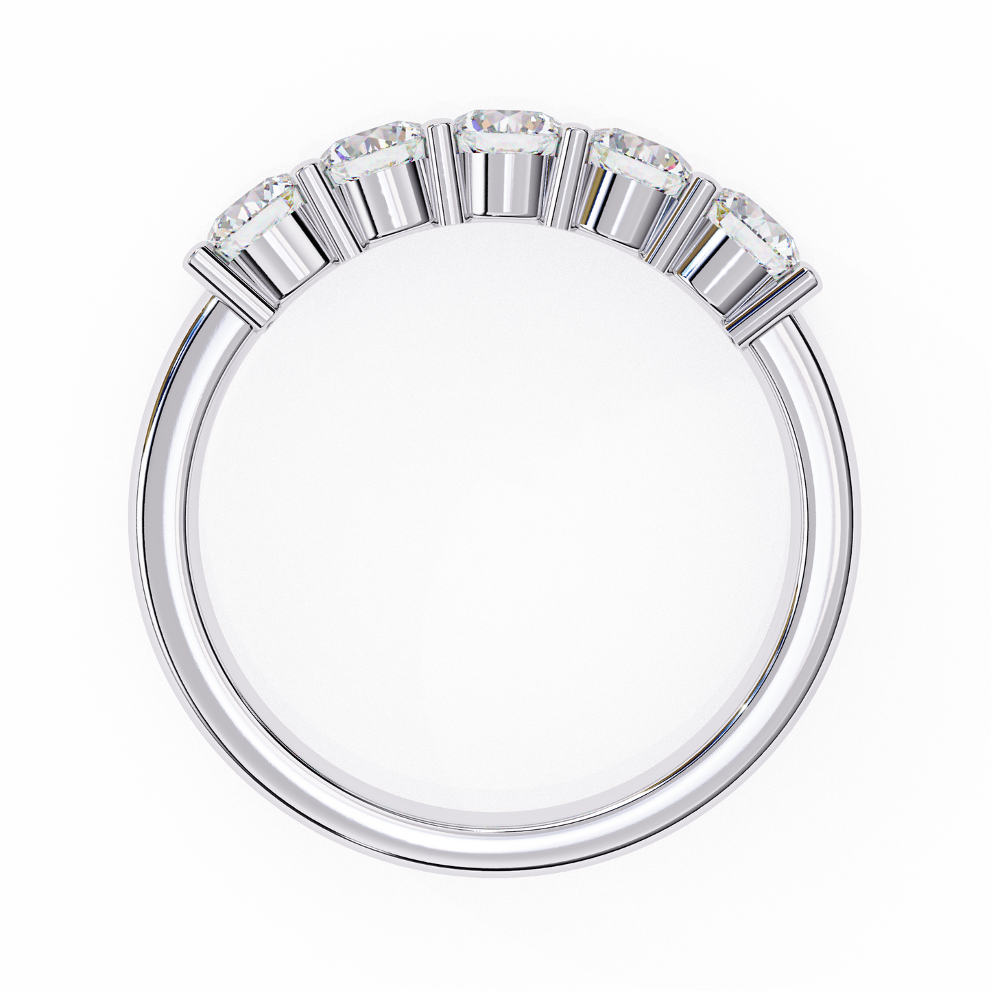 14K White Gold Round Lab Grown Diamond Band
