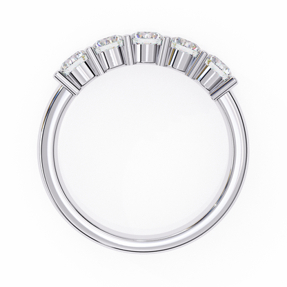 14K White Gold Round Lab Grown Diamond Band