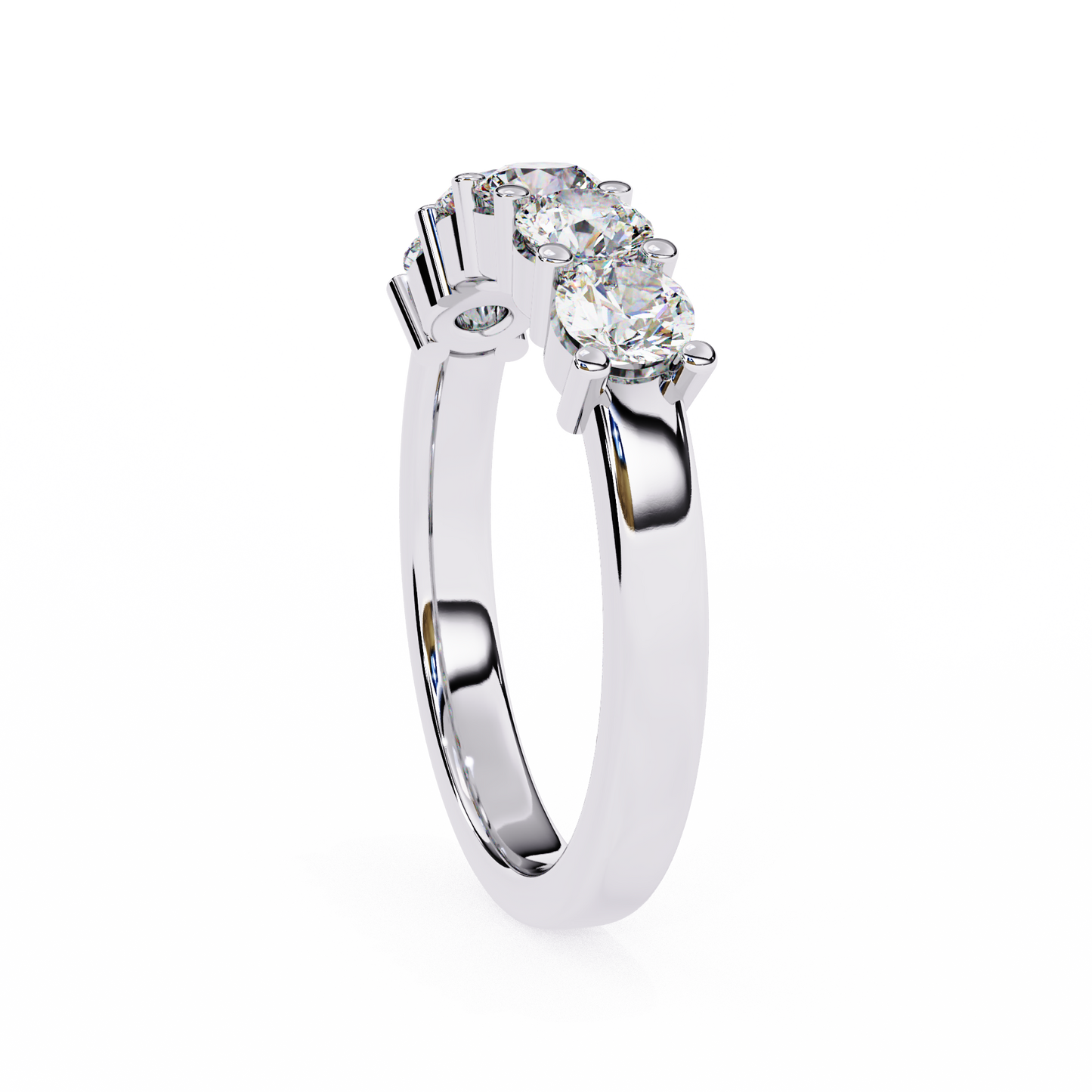 14K White Gold Round Lab Grown Diamond Band