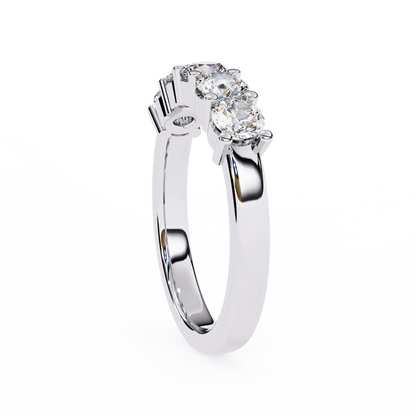 14K White Gold Round Lab Grown Diamond Band