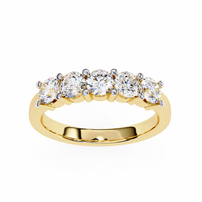 14K White Gold Round Lab Grown Diamond Band