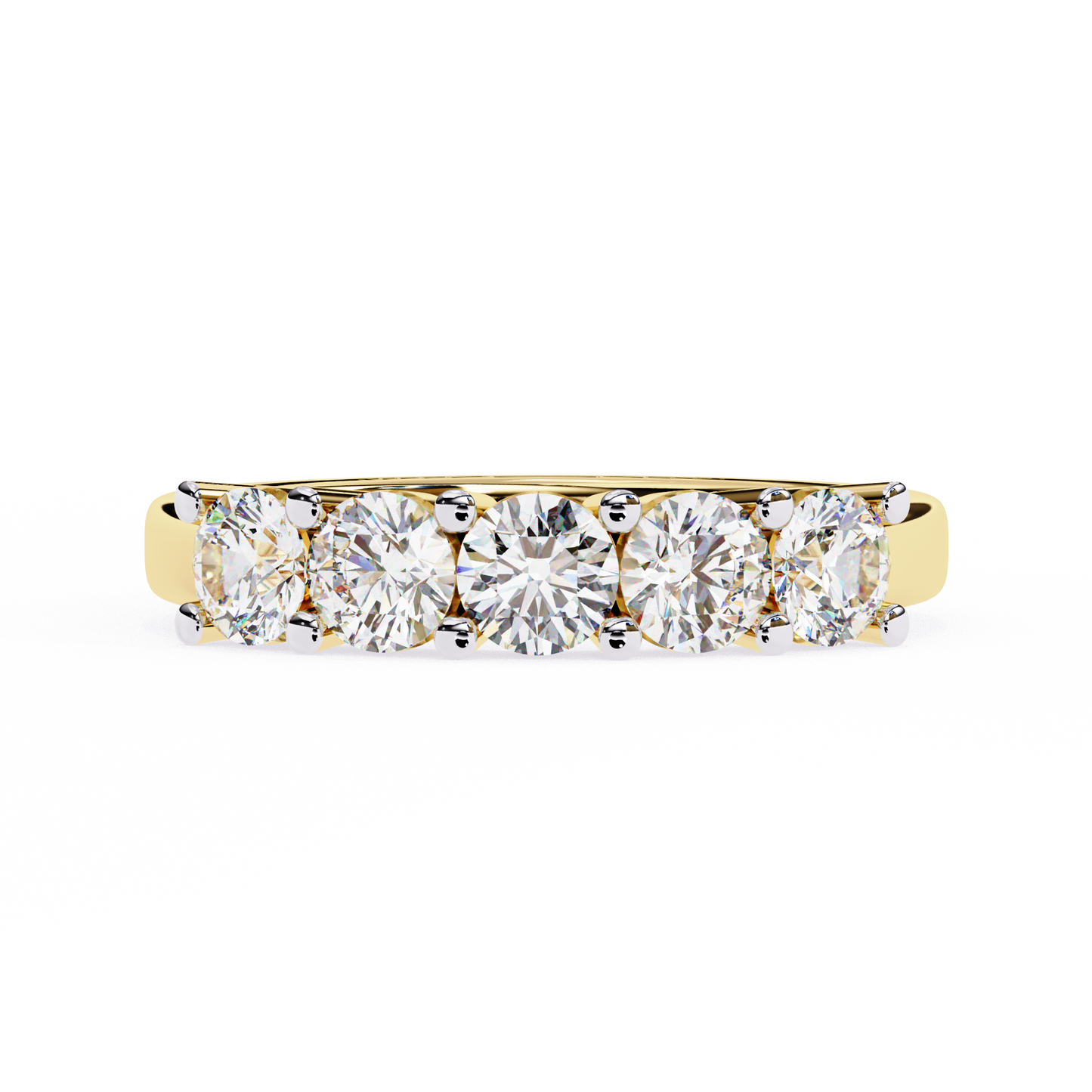 14K White Gold Round Lab Grown Diamond Band