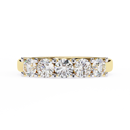 14K White Gold Round Lab Grown Diamond Band