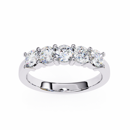 14K White Gold Round Lab Grown Diamond Band