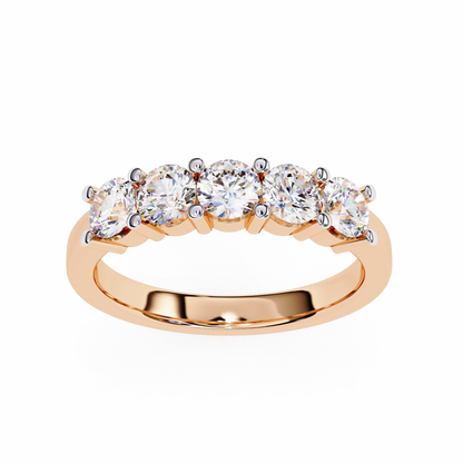14K White Gold Round Lab Grown Diamond Band