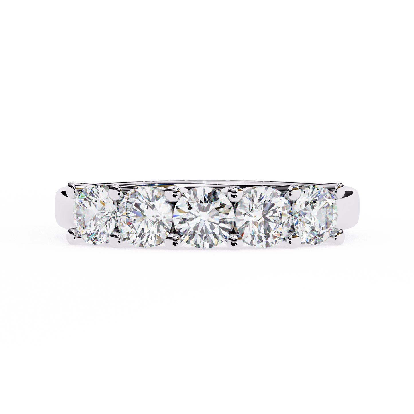 14K White Gold Round Lab Grown Diamond Band