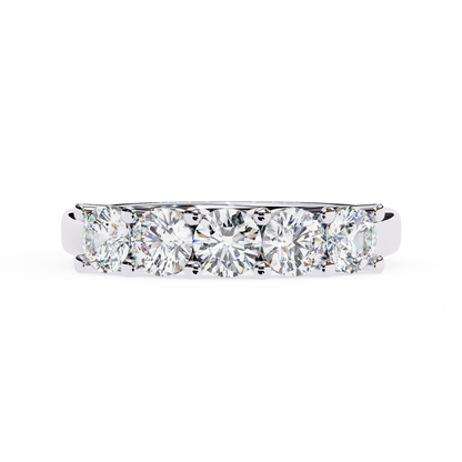 14K White Gold Round Lab Grown Diamond Band