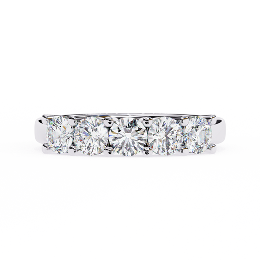 14K White Gold Round Lab Grown Diamond Band