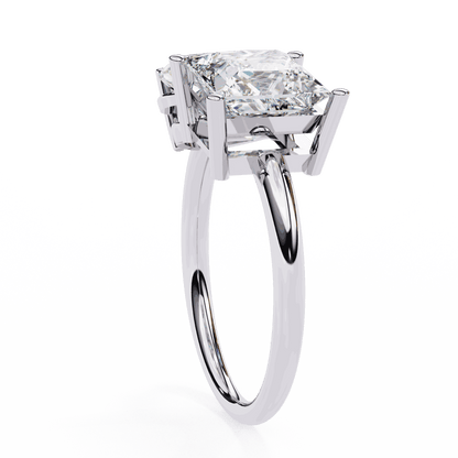 Pear and Princess Cut Lab Grown Diamond Toi et Moi Engagement Ring with Two Stone Pairing