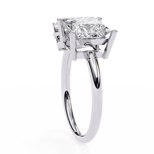 Pear and Princess Cut Lab Grown Diamond Toi et Moi Engagement Ring with Two Stone Pairing