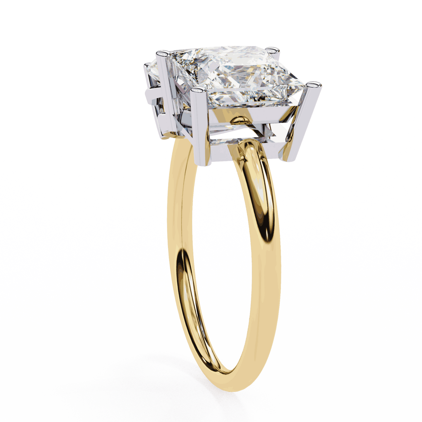 Pear and Princess Cut Lab Grown Diamond Toi et Moi Engagement Ring with Two Stone Pairing