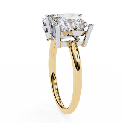Pear and Princess Cut Lab Grown Diamond Toi et Moi Engagement Ring with Two Stone Pairing