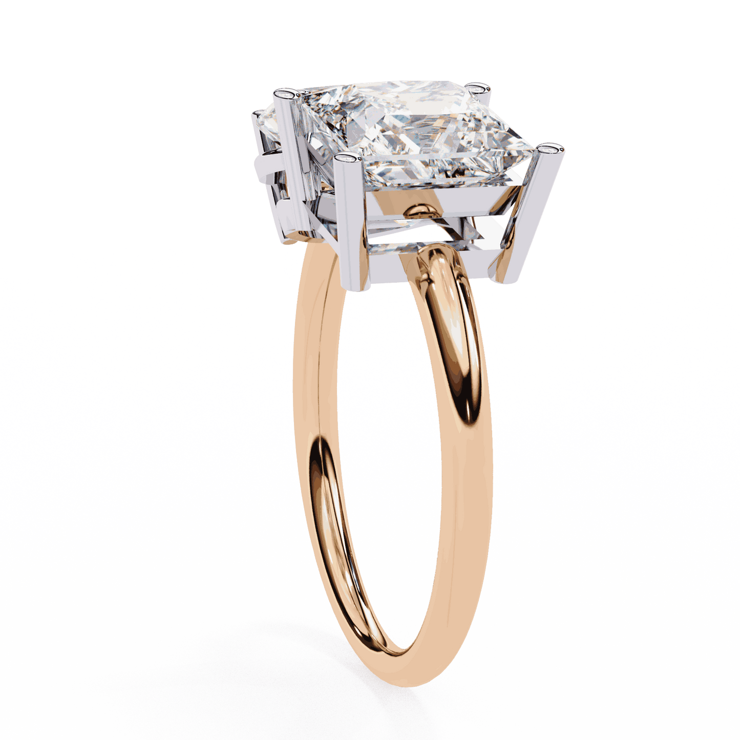 Pear and Princess Cut Lab Grown Diamond Toi et Moi Engagement Ring with Two Stone Pairing