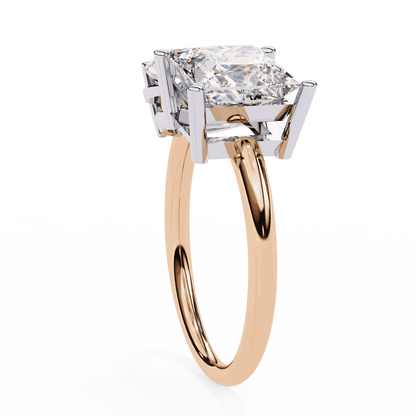 Pear and Princess Cut Lab Grown Diamond Toi et Moi Engagement Ring with Two Stone Pairing