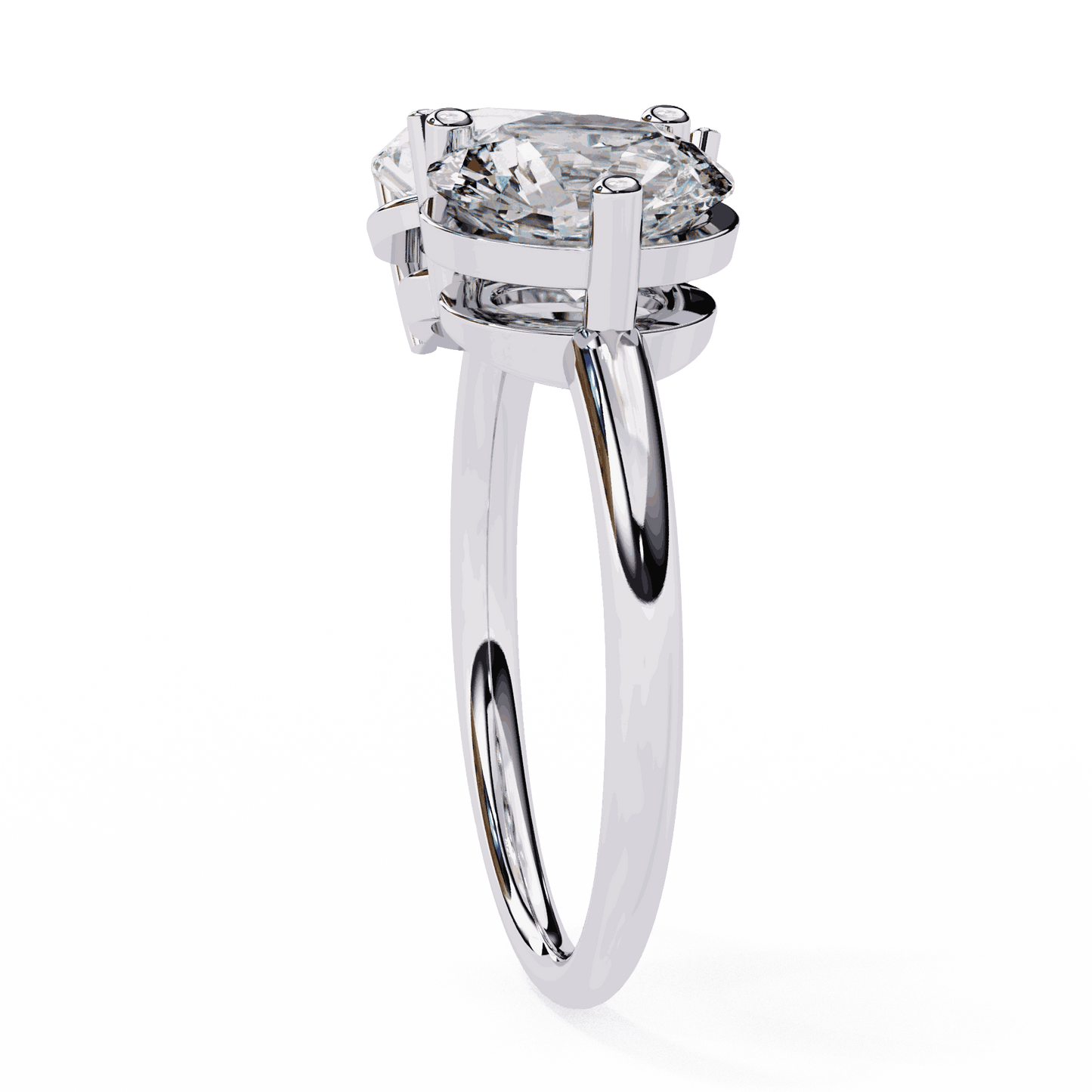 Pear and Round Cut Lab Grown Diamond Toi et Moi Engagement Ring with Two Stone Pairing