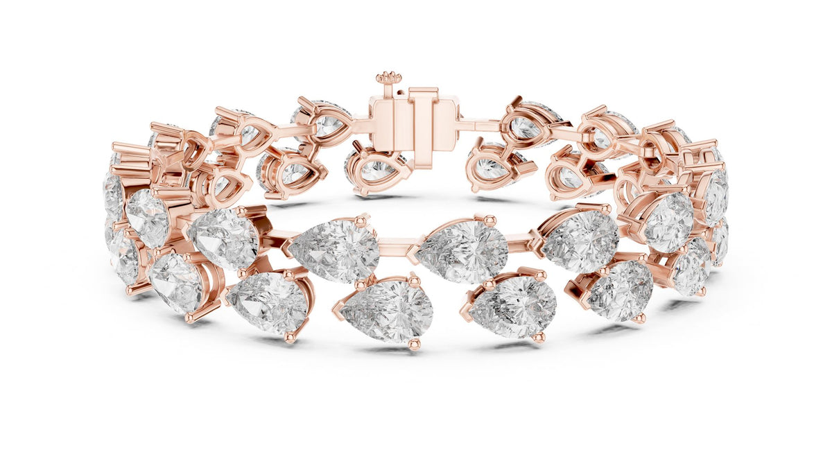 Pear Tennis Lab Grown Diamond Bracelet