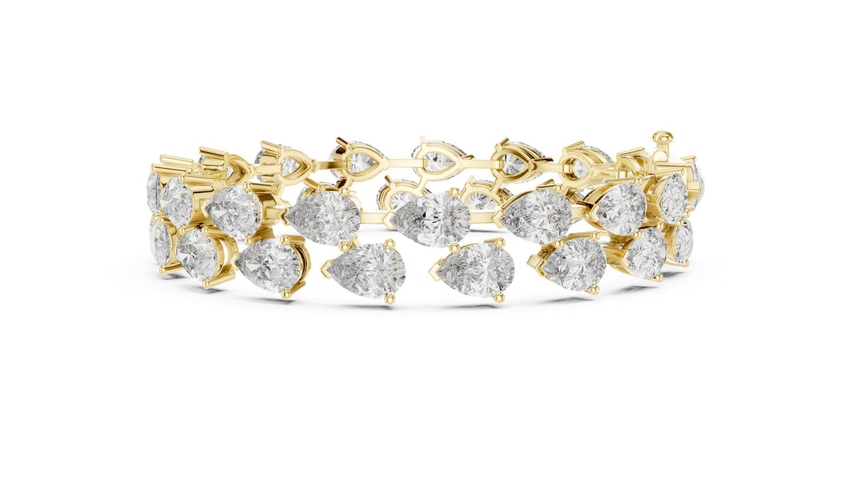 Pear Tennis Lab Grown Diamond Bracelet