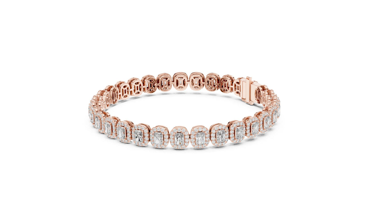 Emerald Tennis Lab Grown Diamond Bracelet