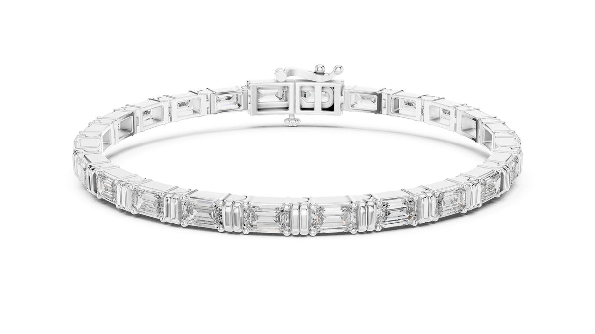 Emerald Tennis Lab Grown Diamond Bracelet