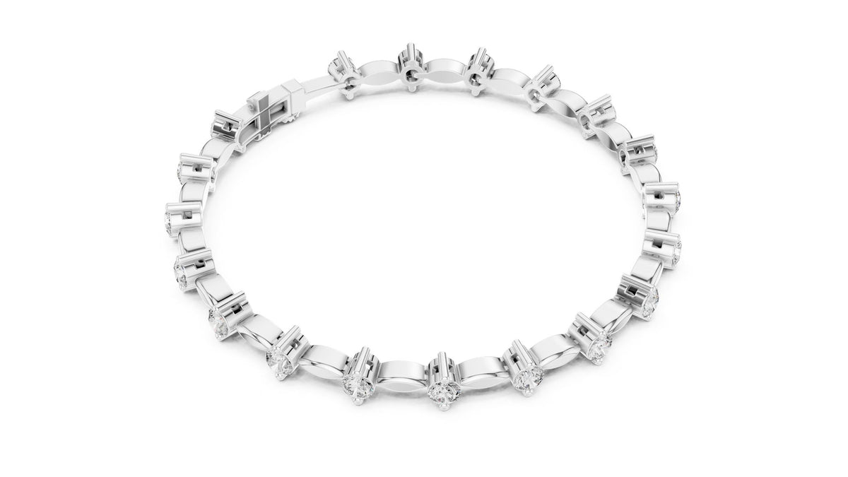 Round Tennis Lab Grown Diamond Bracelet