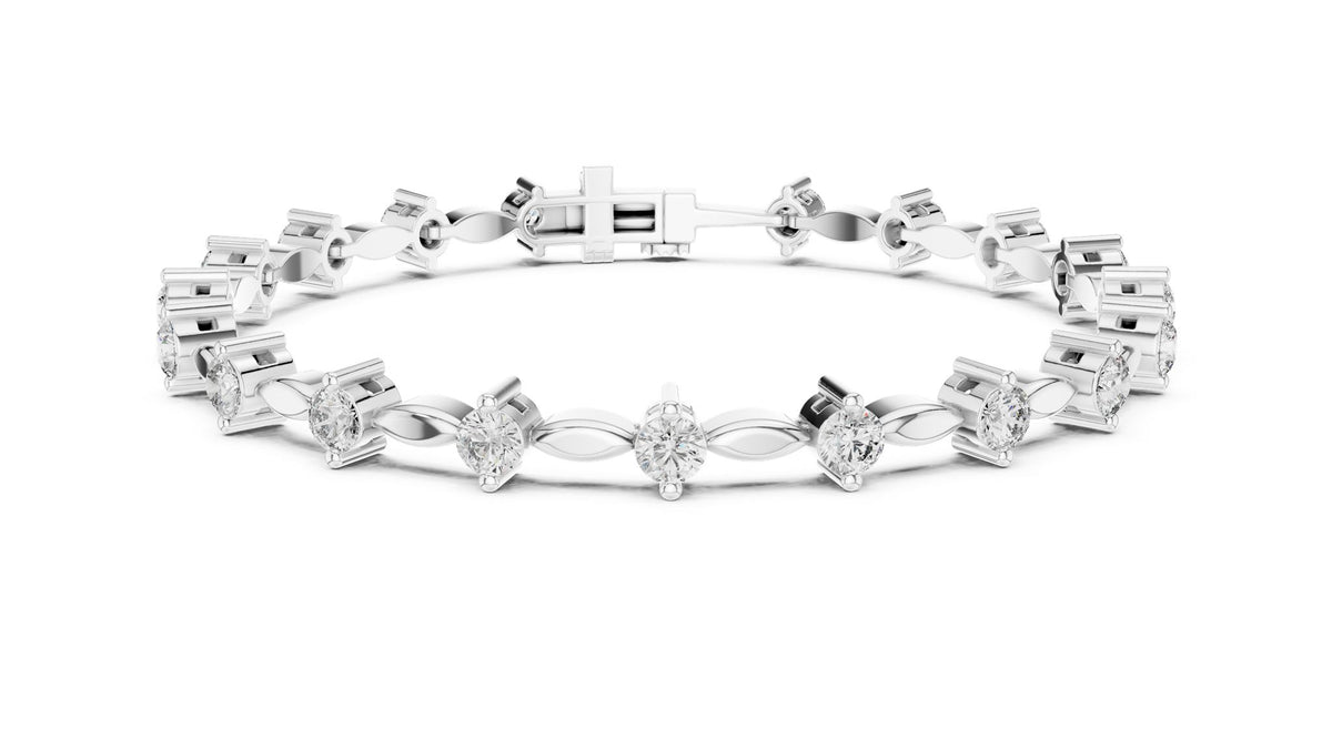 Round Tennis Lab Grown Diamond Bracelet