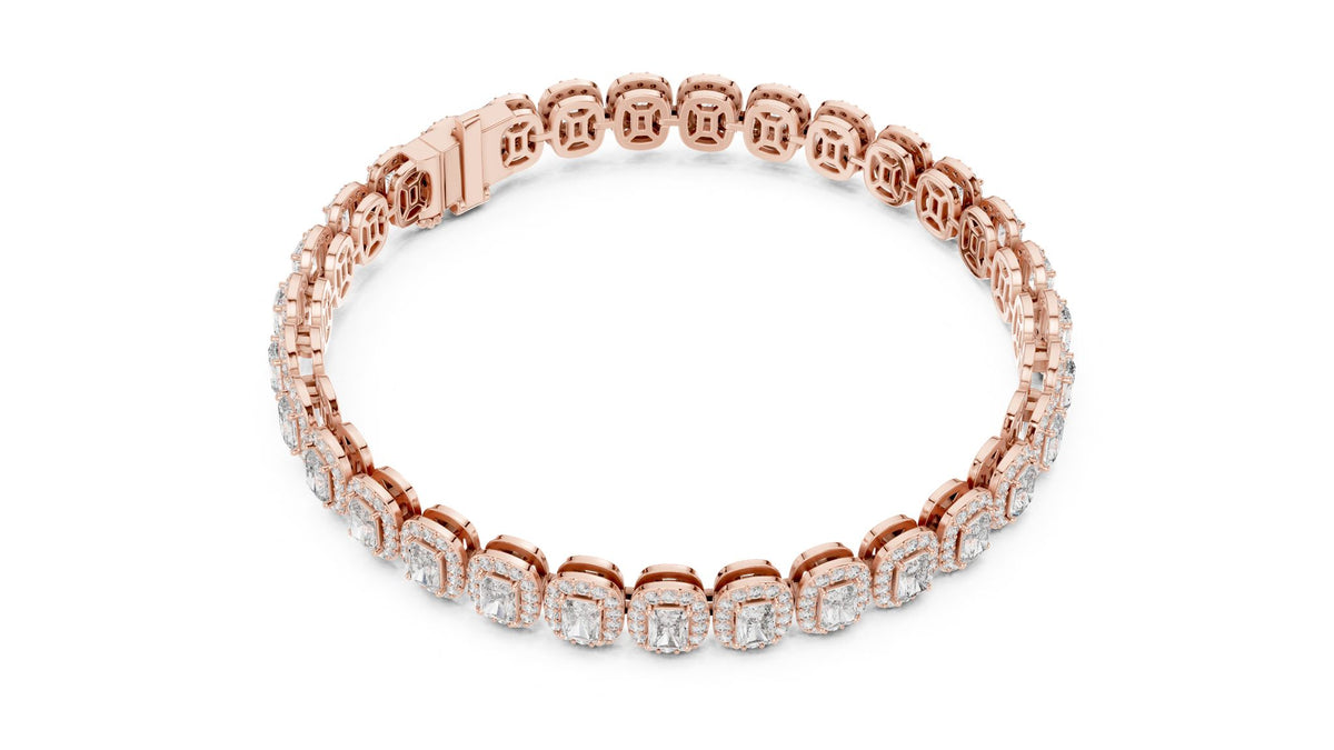 Emerald Tennis Lab Grown Diamond Bracelet