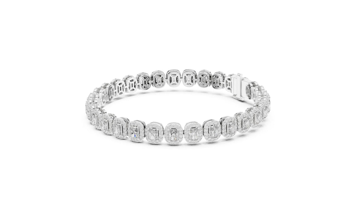 Emerald Tennis Lab Grown Diamond Bracelet