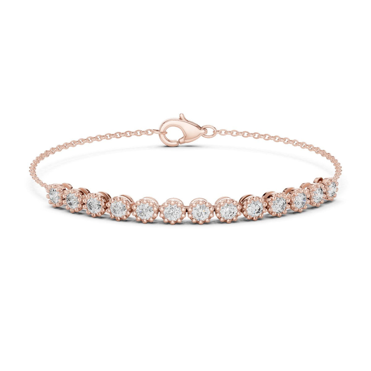 Round Station Lab Grown Diamond Bracelet