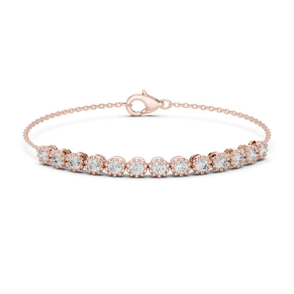 Round Station Lab Grown Diamond Bracelet