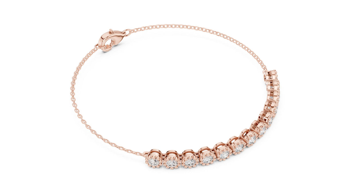 Round Station Lab Grown Diamond Bracelet