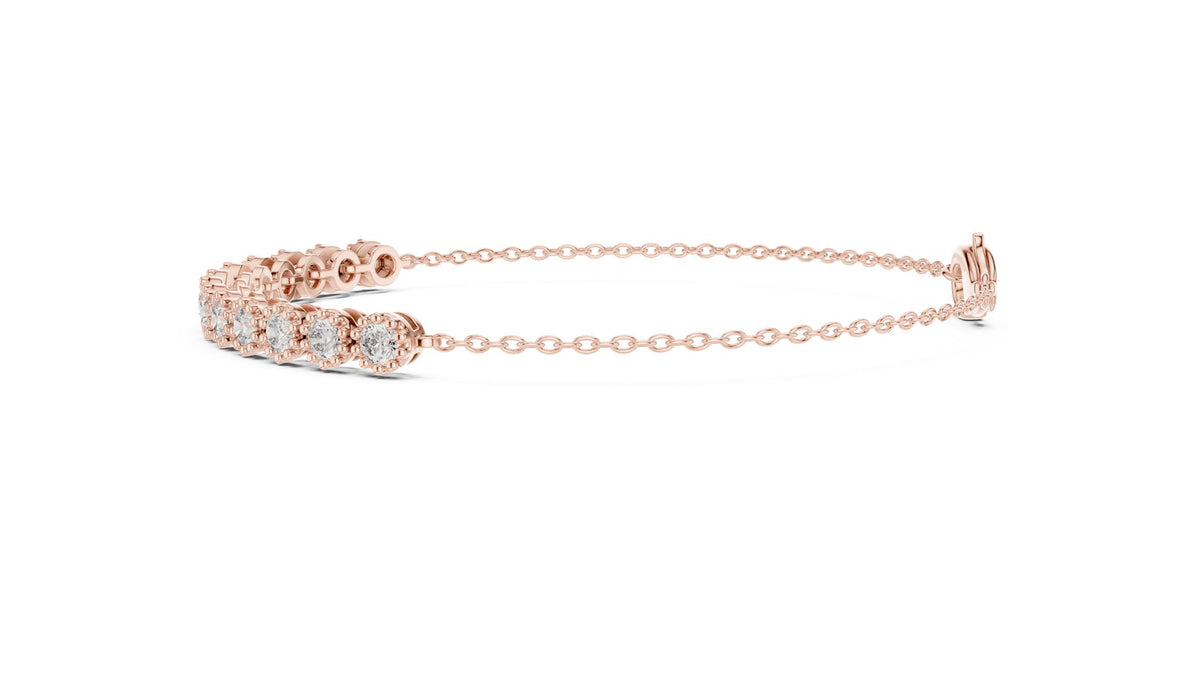 Round Station Lab Grown Diamond Bracelet