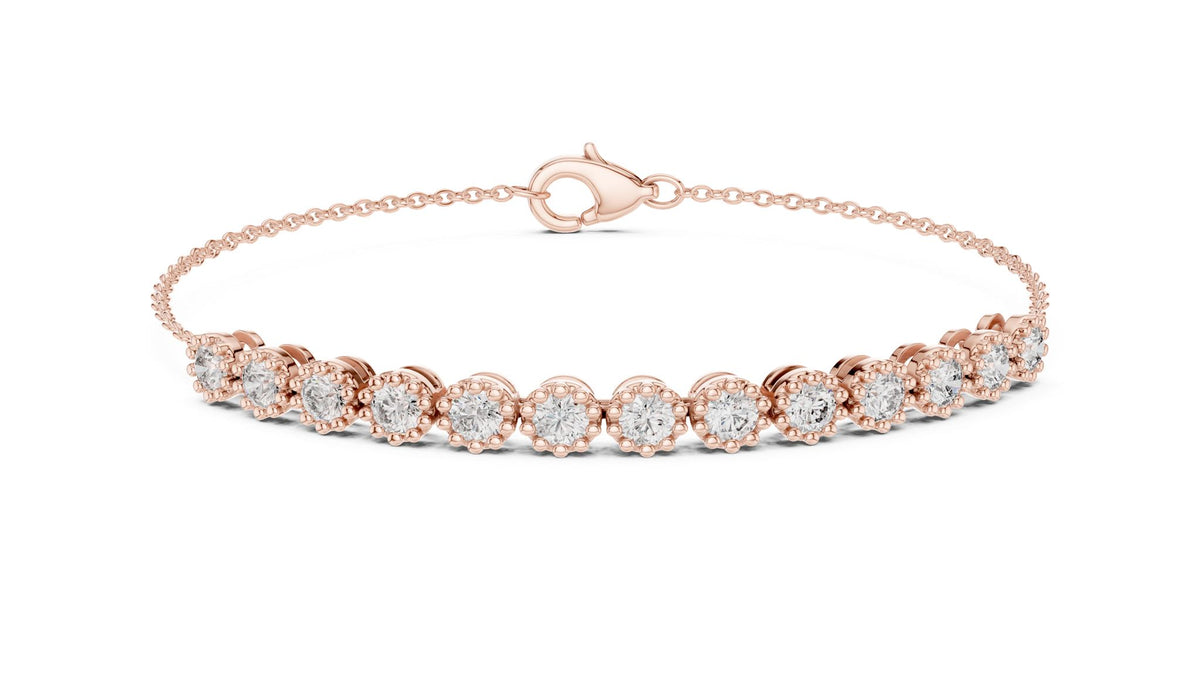 Round Station Lab Grown Diamond Bracelet