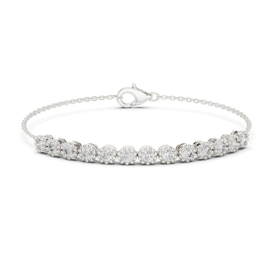 Round Station Lab Grown Diamond Bracelet