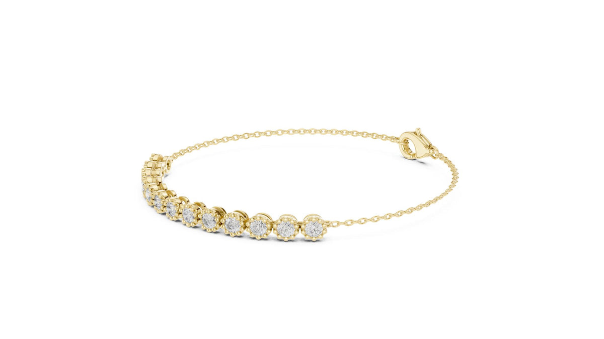 Round Station Lab Grown Diamond Bracelet