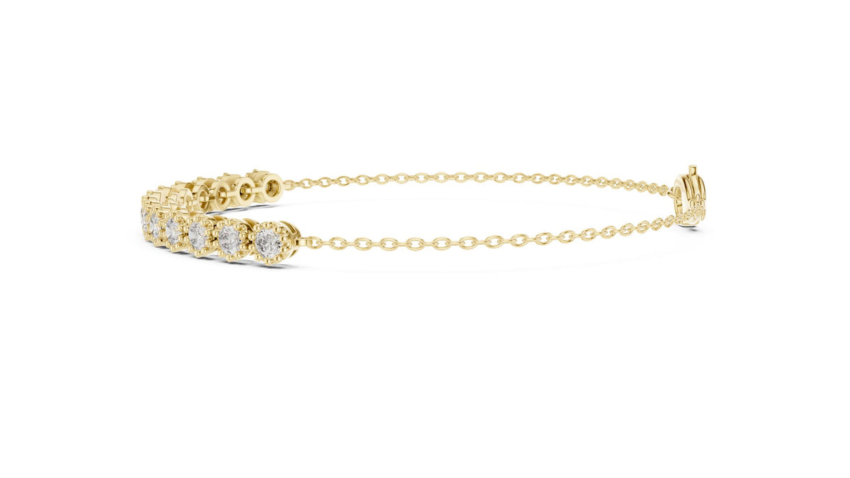 Round Station Lab Grown Diamond Bracelet
