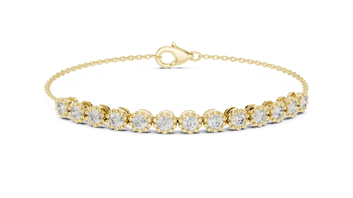 Round Station Lab Grown Diamond Bracelet