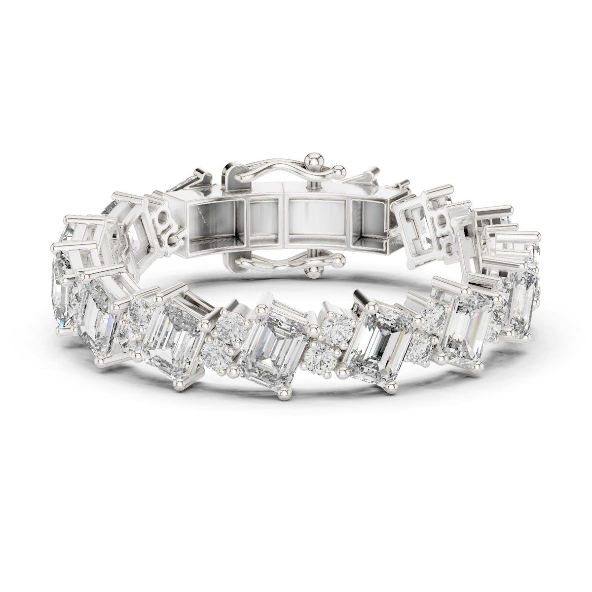 Emerald Tennis Lab Grown Diamond Bracelet