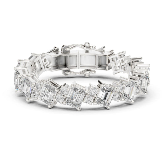 Emerald Tennis Lab Grown Diamond Bracelet